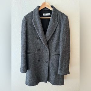 Zara grey wool coat size medium